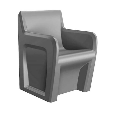 Cortech Arm Chair, Gray Seat, 24 in W 24 in L 33 in H, Polyethylene Seat 106484GYS