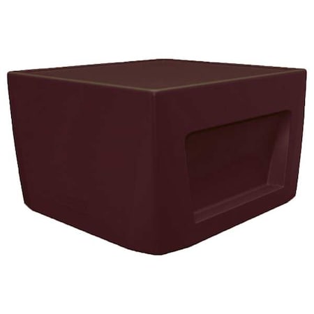 Cortech Rectangle End Table, 24 in W, 24 in L, 15 in H, Polyethylene, Burgundy 126484BY