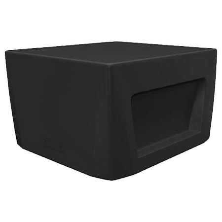 Cortech Rectangle End Table, 24 in W, 24 in L, 15 in H, Polyethylene, Black 126484BKS