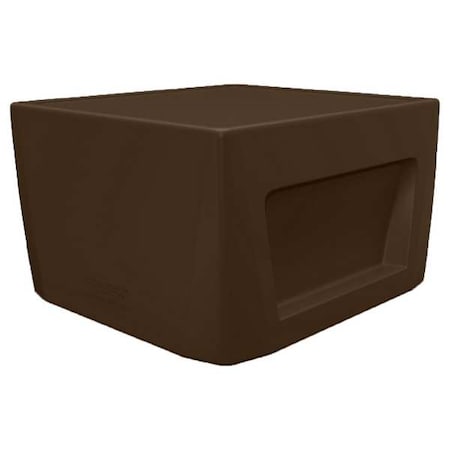 Cortech Rectangle End Table, 24 in W, 24 in L, 15 in H, Polyethylene, Brown 126484BNS