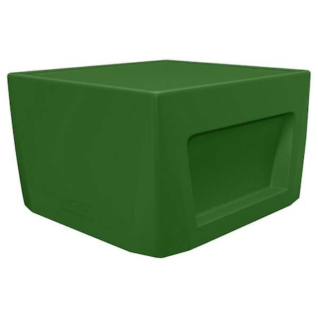 Cortech Rectangle End Table, 24 in W, 24 in L, 15 in H, Polyethylene, Green 126484GNS