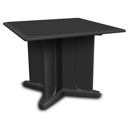 Cortech Square Table, 42 in W, 42 in L, 29 in H, Polyethylene Top, Black 66750BK