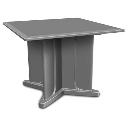 Cortech Square Table, 42 in W, 42 in L, 29 in H, Polyethylene Top, Gray 66750GY