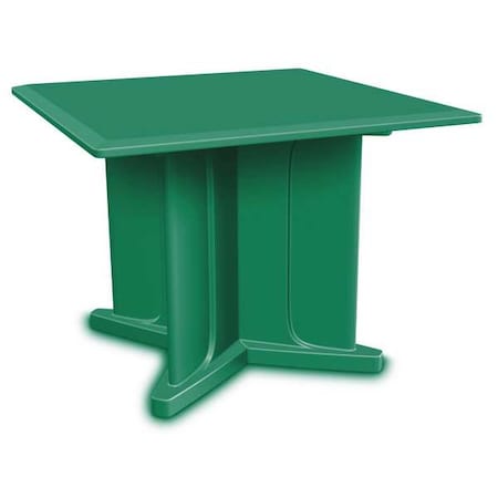 Cortech Square Table, 42 in W, 42 in L, 29 in H, Polyethylene Top, Green 66750GN