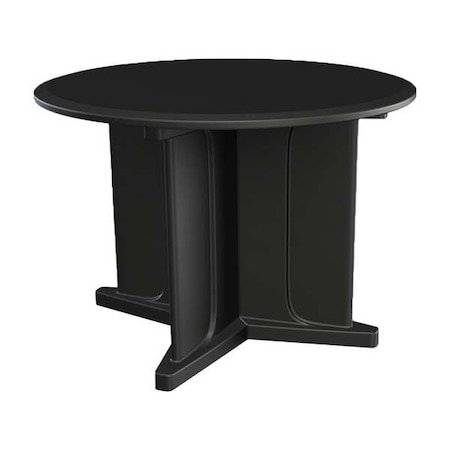 Cortech Circle Table, 48 in W, 48 in L, 29 in H, Polyethylene Top, Black 66751BK