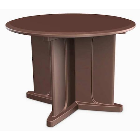 Cortech Circle Table, 48 in W, 48 in L, 29 in H, Polyethylene Top, Brown 66751BN