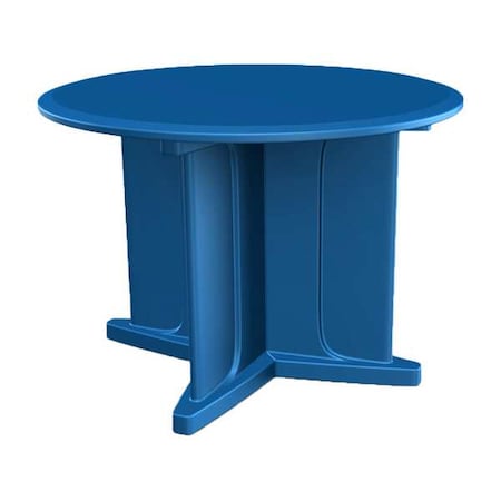 Cortech Circle Table, 48 in W, 48 in L, 29 in H, Polyethylene Top, Slate Blue 66751SB