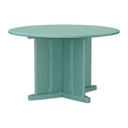Cortech Circle Table, 48 in W, 48 in L, 29 in H, Polyethylene Top, Aqua 66751AQ