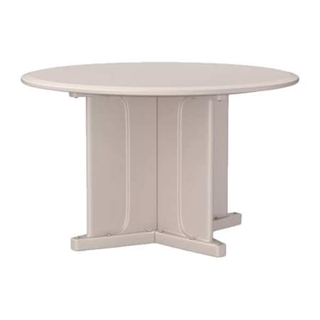 Cortech Circle Table, 48 in W, 48 in L, 29 in H, Polyethylene Top, Stone Gray 66751SG