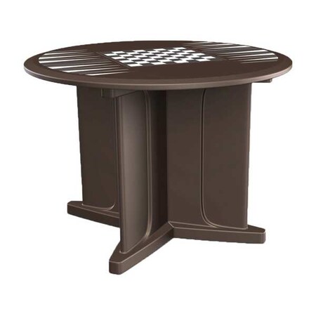 Cortech Circle Table, 48 in W, 48 in L, 29 in H, Polyethylene Top, Brown 66751BNGT