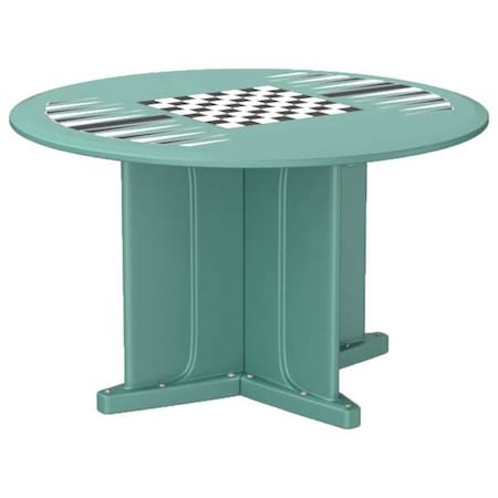 Cortech Circle Table, 48 in W, 48 in L, 29 in H, Polyethylene Top, Aqua 66751AQGT