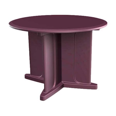 Cortech Circle Table, 42 in W, 42 in L, 29 in H, Polyethylene Top, Burgundy 66749BY