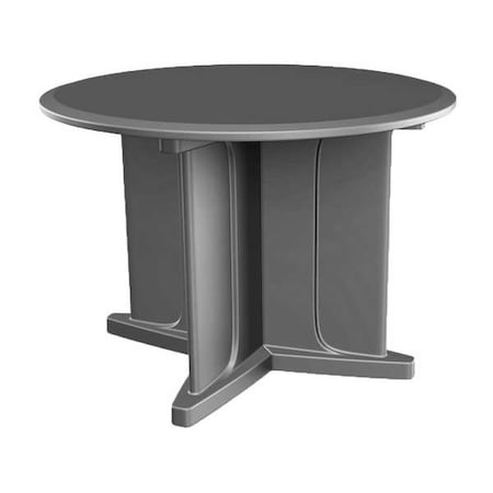 Cortech Circle Table, 42 in W, 42 in L, 29 in H, Polyethylene Top, Gray 66749GY