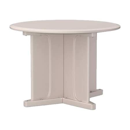 Cortech Circle Table, 42 in W, 42 in L, 29 in H, Polyethylene Top, Stone Gray 66749SG