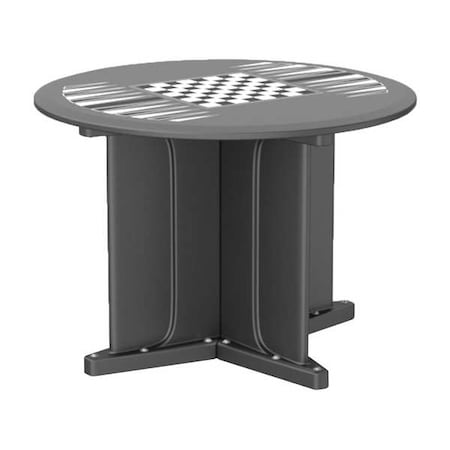 Cortech Circle Table, 42 in W, 42 in L, 29 in H, Polyethylene Top, Black 66749BKGT