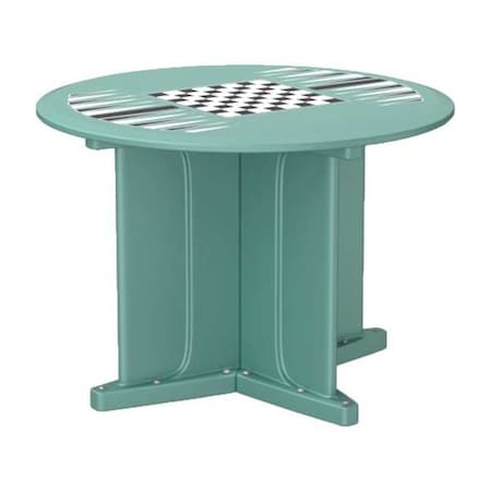 Cortech Circle Table, 42 in W, 42 in L, 29 in H, Polyethylene Top, Aqua 66749AQGT
