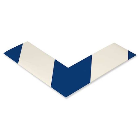 Mighty Line Floor marking, Blue/White, 2inx6in, L, PK100 AngleBW