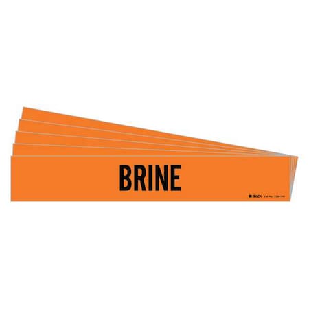 Brady Pipe Marker, Adhesive, 4"H, 24"W, Orange, PK5, 7336-1HV-PK 7336-1HV-PK