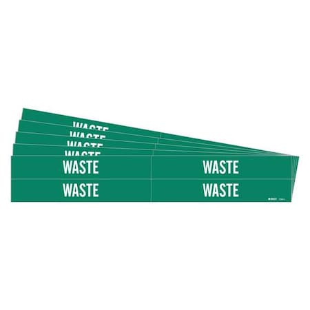 Brady Pipe Marker, Adhesive, 1-1/8"H, 7"W, PK5, 7299-4-PK 7299-4-PK