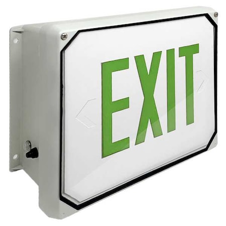 Big Beam Exit Sign, LED, Green Letter Color, 1 Face, E4XL1GW E4XL1GW