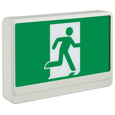 Big Beam Runningman Exit Sign - Universal Face, White, 2 Face(s), LED, Ceiling; End; Back Mount EXKL2GWWU-RUNMAN