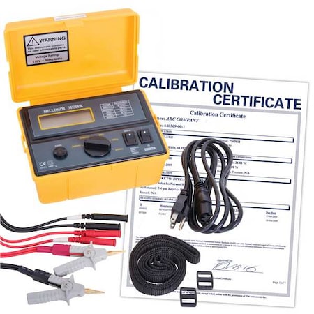 Reed Instruments Digital Milli-Ohmmeter, 110V, Cat. II with NIST Calibration Certificate K5090-NIST