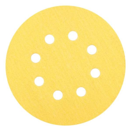 Norton Abrasives Hook-and-Loop Sanding Disc, 5 in Dia, 8 Hole, Aluminum Oxide, P80 Grit, Coated Type, A296 66261183916