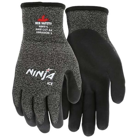 Mcr Safety Ninja Ice Acrylic Terry Inner Lining, M, Black, White N9691M