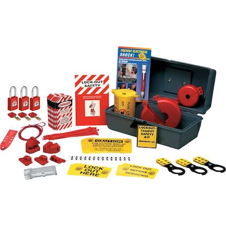 Brady Lockout Kit, 55 Components, 3 Padlocks LKP-SK-NS