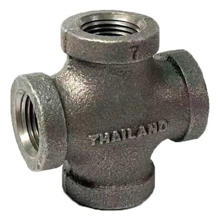 Zoro Select Cross Cross, 1/4" Pipe, FNPT, Malleable Iron, Class 150 783Y85