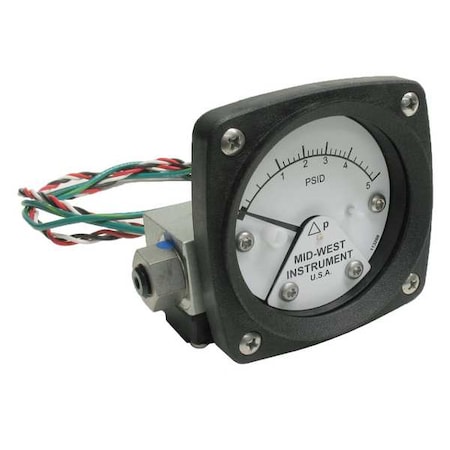 Midwest Instrument Differential Pressure Gauge and Switch 120AA-00-O-AA-5P