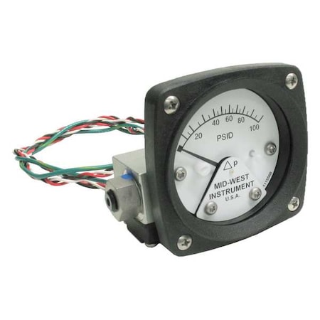 Midwest Instrument Differential Pressure Gauge and Switch 120AA-00-O-AA-100P