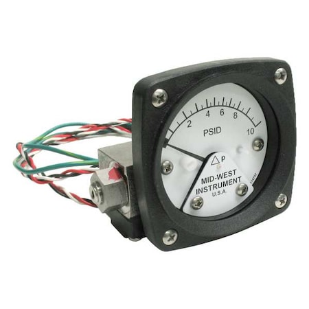 Midwest Instrument Differential Pressure Gauge and Switch 120SA-00-O-AA-10P
