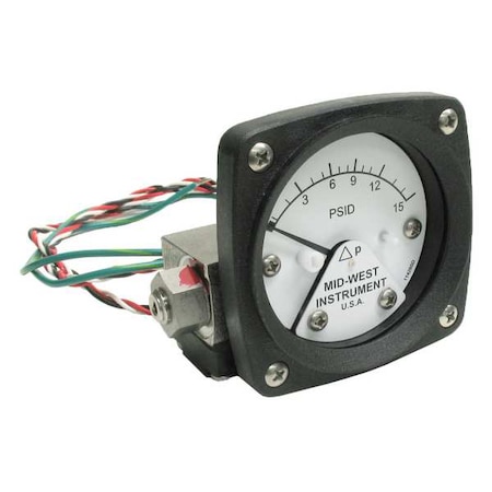 Midwest Instrument Differential Pressure Gauge and Switch 120SA-00-O-AA-15P