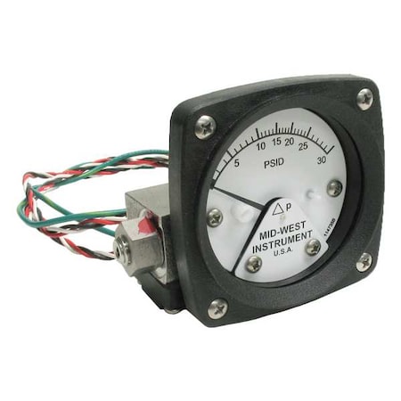 Midwest Instrument Differential Pressure Gauge and Switch 120SA-00-O-AA-30P
