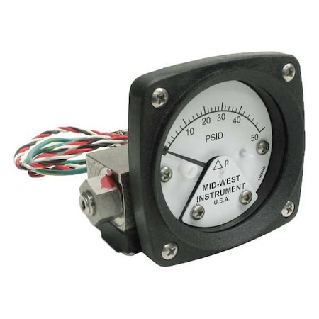 Midwest Instrument Differential Pressure Gauge and Switch 120SA-00-O-AA-50P