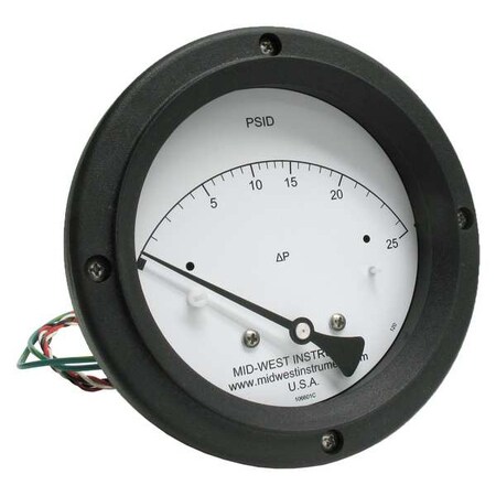 Midwest Instrument Differential Pressure Gauge and Switch 120AC-00-O-AA-25P