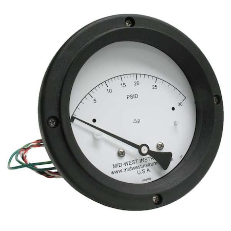Midwest Instrument Differential Pressure Gauge and Switch 120AC-00-O-AA-30P