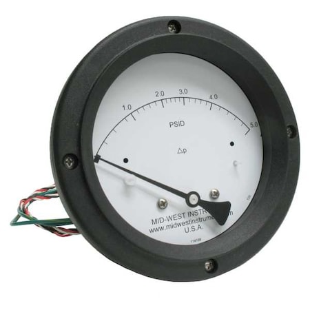 Midwest Instrument Differential Pressure Gauge and Switch 120SC-00-O-AA-5P