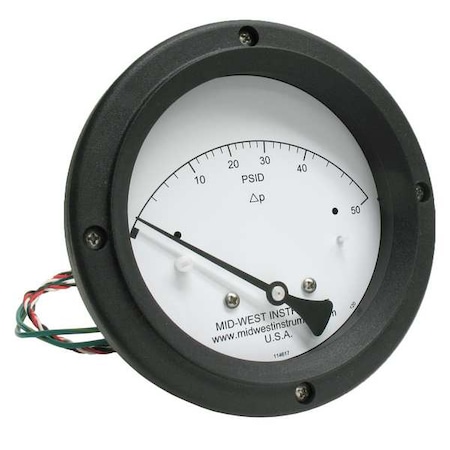 Midwest Instrument Differential Pressure Gauge and Switch 120SC-00-O-AA-50P