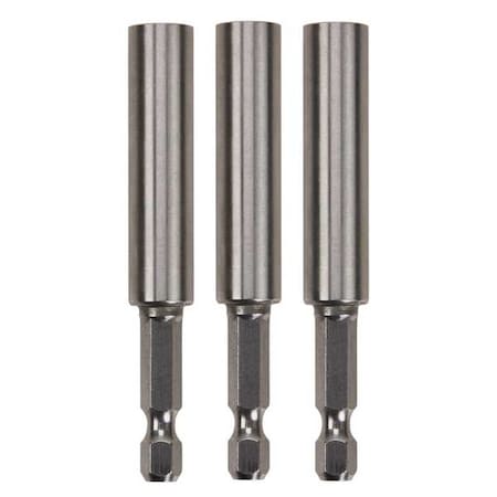 Irwin Bit Holder, 1/4" Hex, 3" L, PK3 IWAF253B3