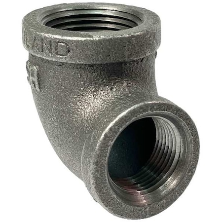 Zoro Select 90 Degrees  Reducing Elbow 90 Degrees  Reducing Elbow, 2" x 3" Pipe, FNPT, Malleable Iron 783Y42
