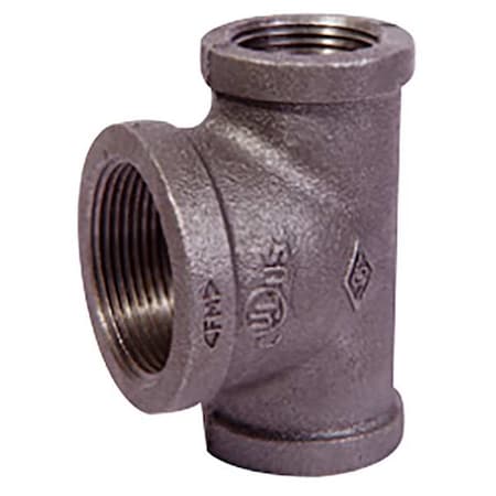 Zoro Select Reducing Tee Reducing Tee, 1/2" x 3/8" Pipe, FNPT, Malleable Iron, Class 150 783Y53