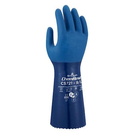 SHOWA Glove, Chemical Resistat, Seamless Knit, PR CS721XL-10