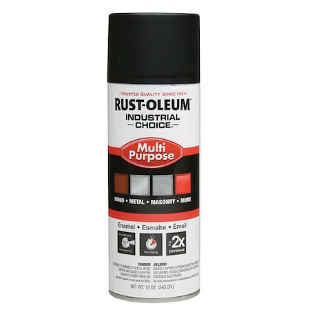 RUST-OLEUM Spray Paint, Black, Ultra-Flat, 12 oz 1676830V