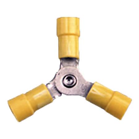 Velvac Butt Splice Wire Connector, 10 AWG Max, Yellow, Vinyl Insulation, 600 V, 10 PK 056083-10