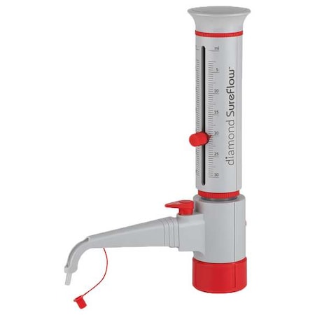 Globe Scientific Bot Top Dspnsr, 30mL, Min 2.5 mL-Max 30 mL GBTD-R-30