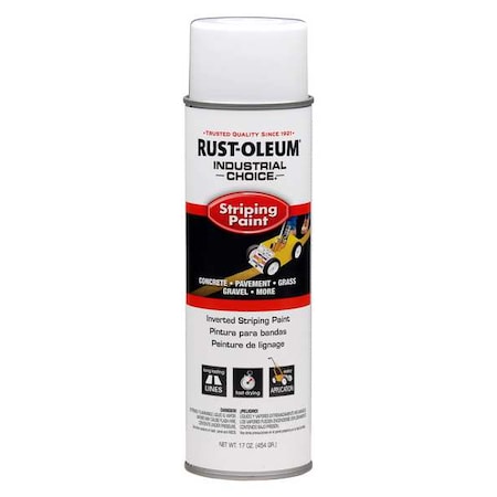 RUST-OLEUM Industrial Choice Striping Paint, 18 oz, White, Solvent -Based 1691838V