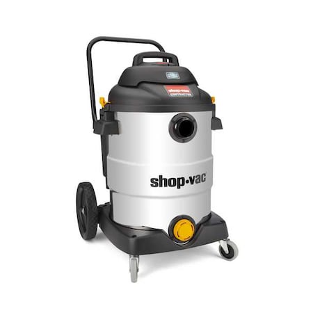 Shop-Vac Shop Vacuum, 16 gal Tank Size, Stainless Steel, 2 in Vacuum Hose Dia, 12 ft Hose Lg 9627806