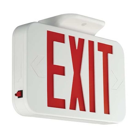 Compass LED Lighted Exit Sign, White, 1 or 2 Face(s), LED, Wall/Ceiling Mount, Nickel Cadmium CERG
